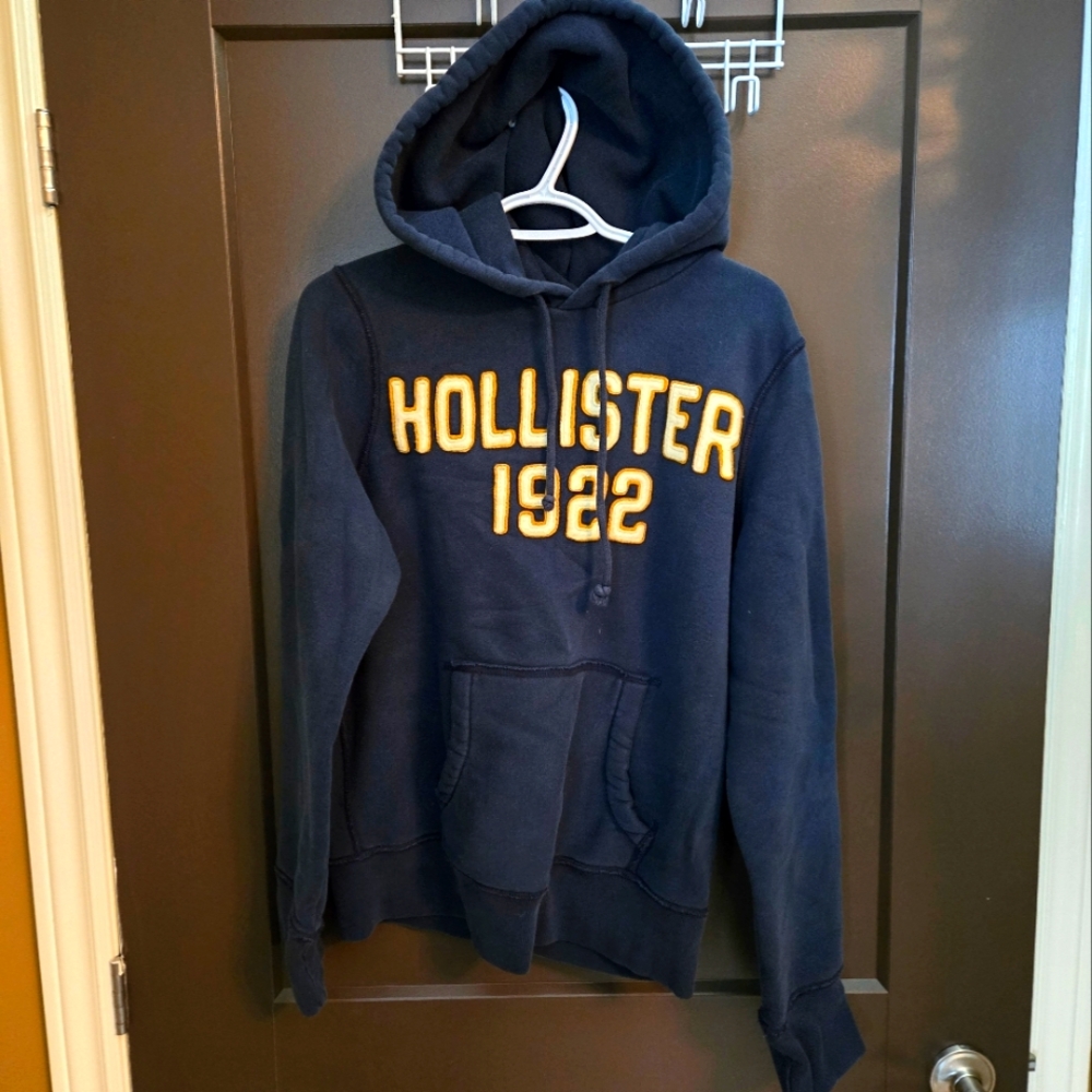 Hollister Blue Sweater Classic Pullover Cotton Blend Hoodie